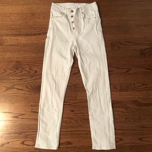High waisted 99% cotton white jeans